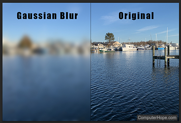 Before and after blur comparison